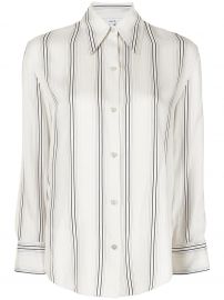 Fine Variegated Stripe Button Down Shirt by Vince at Farfetch