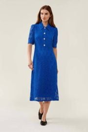 Finery Fatima Midi Lace Dress Navy 8 at John Lewis