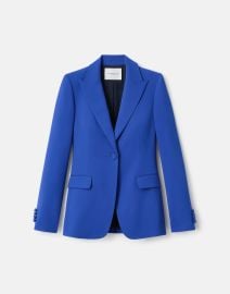 Finesse Crepe Peak Lapel Blazer in Galaxy Blue at Lafayette 148 New York