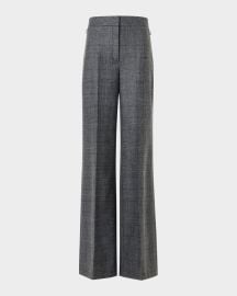 Fior Prince of Whales Wool Flannel Wide-Leg Pants at Neiman Marcus