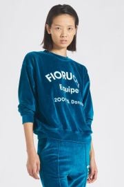 Fiorucci Equipe Logo Velour Sweatshirt at Fiorucci