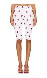 Fiorucci Raspberry Print Biker Shorts In Off White at Revolve