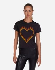 Fire Heart Baby Tee in Onyx Ursula by at Lauren Moshi