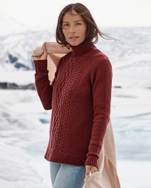 Firesmoke Cabled Cashmere Tunic Sweater Garnet Hill at Garnet Hill