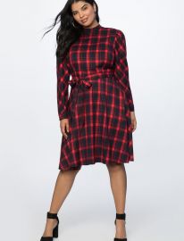 Fit and Flare Plaid Dress by Eloquii at Eloquii