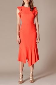 Fit and Flare Ruffle Dress by Karen Millen at Karen Millen