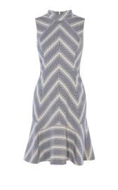 Fit and Flare Stripe Tweed Dress at Karen Millen