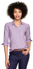 Fitted Boyfriend Dot Oxford Shirt at Gap