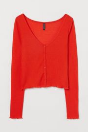 Fitted Cardigan - Red - Ladies  HampM US at H&M