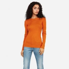 Fitted Crew Neck Sweater at Express