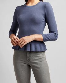 Fitted Peplum Sweater at Express