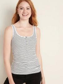 Fitted Rib-Knit Henley Tank  at Old Navy