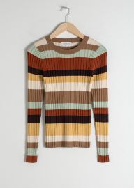 Fitted Striped Rib Top at & Other Stories