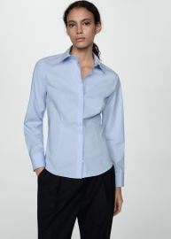 Fitted cotton shirt - Women MANGO USA at Mango