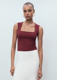 Fitted top with wide straps - Women MANGO USA at Mango