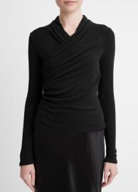 Fixed Wrap Long-Sleeve Top in Products Women at Vince