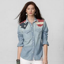 Flag Applique Chambray Shirt at Ralph Lauren