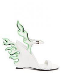 Flame patent-leather sandals at Matches