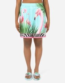 Flamingo Print Pyjama Shorts by Dolce Gabbana at Dolce & Gabbana