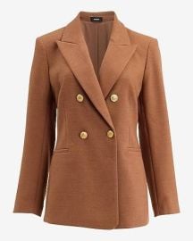 Flannel Double Breasted Long Slim Blazer at Express