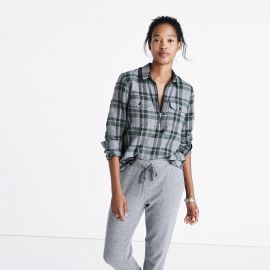 Flannel Zip-Front Popover Shirt in Washburn Plaid at Madewell