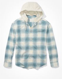 Flannel hooded shirt at American Eagle