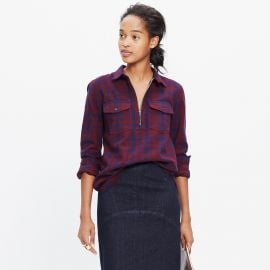 Flannel zip front popover at Madewell