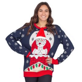 Flappy Santa Animated Hat Ugly Christmas Sweater by Ugly Christmas Sweater at Ugly Christmas Sweater