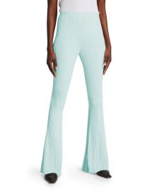 Flare-Leg Slim Ribbed Knit Pants at Neiman Marcus