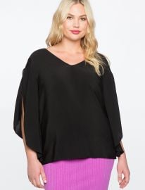 Flare Sleeve Bow Back Top at Eloquii