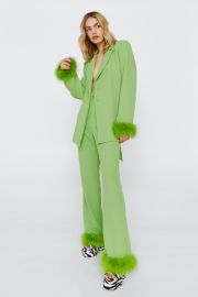 Flared Pants With Feather Trims at Nasty Gal