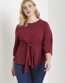 Flared Sleeve Tie Front Top by Eloquii at Eloquii