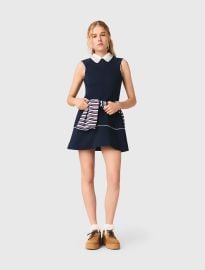 Flared dress with contrast trim Blue For Women at Maje