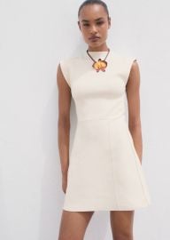 Flared knit dress with perkins collar - Women | MANGO USA at Mango
