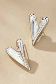Flat Heart Post Earrings at Anthropologie