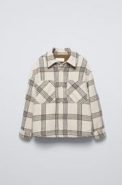 Fleece Plaid Overshirt at Zara