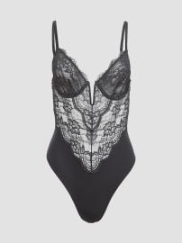 Fleur Du Mal Bianca Lace Silk Bodysuit at Saks Fifth Avenue