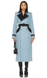 Fleur Du Mal Denim Trench In Black Lightwash Denim at Revolve