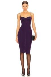 Fleur Du Mal Mesh Midi Bustier Dress In Acai at Revolve