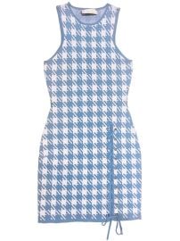 Fleur Du Mal houndstooth-intarsia Knitted Mini Dress Blue at Farfetch