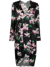 Fleur Du Mal orchid-print Wrap Dress - Farfetch at Farfetch