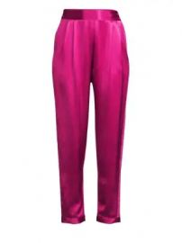 Fleur du Mal - Racing Stripe Rolled Cuff Banded Waist Silk Tuxedo Pants at Saks Fifth Avenue