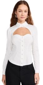 Fleur du Mal Bella Shirt Ivory 4 at Shopbop