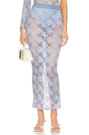 Fleur du Mal Rosalia Lace Fitted Skirt at Revolve