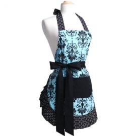 Flirty Aprons Aqua Damask Apron at Amazon