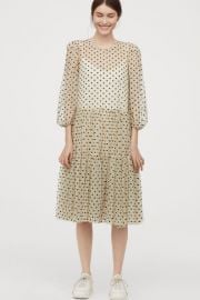 Flock-print Mesh Dress at H&M