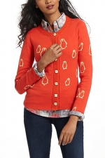 Flocked penguins cardigan at Anthropologie at Anthropologie