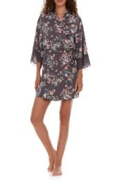 Flora Nikrooz Andrea Floral Lace Trim Robe at Nordstrom Rack