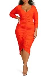 Flora Ruched Long Sleeve Body-Con Dress at Nordstrom