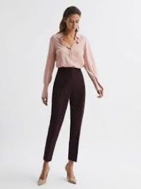 Flora Wool Blend Tailored Trousers REISS USA at Reiss